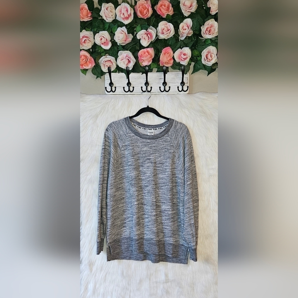 PINK Victoria's Secret Oversized Heathered Crew Neck Sweater